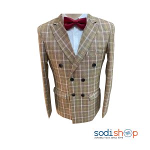 Veste Pour Homme Type Croisé – Blazer Couleur Marron BK0096