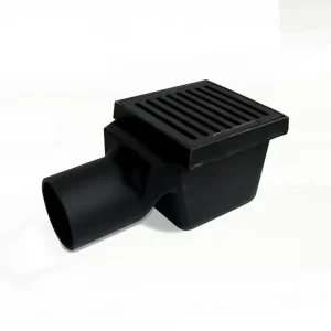 Siphon monolithique Netsol Fonte carré 200 x 200 mm sortie horizontale Ø 100 mm