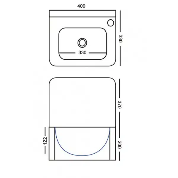 Lave-mains à commande fémorale inox AISI 304 – Image 2