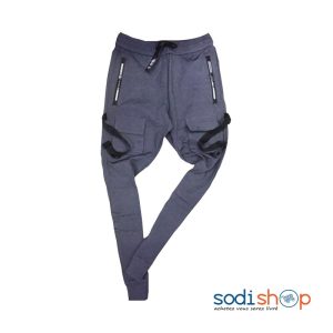 Pantalon Jogging – Habit en Coton Motif Tendance Couleur Gris – Marron – BTI00171