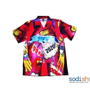 Chemise à Imprimé Couleur Rouge et Jaune – Habit Pour Homme BK0096