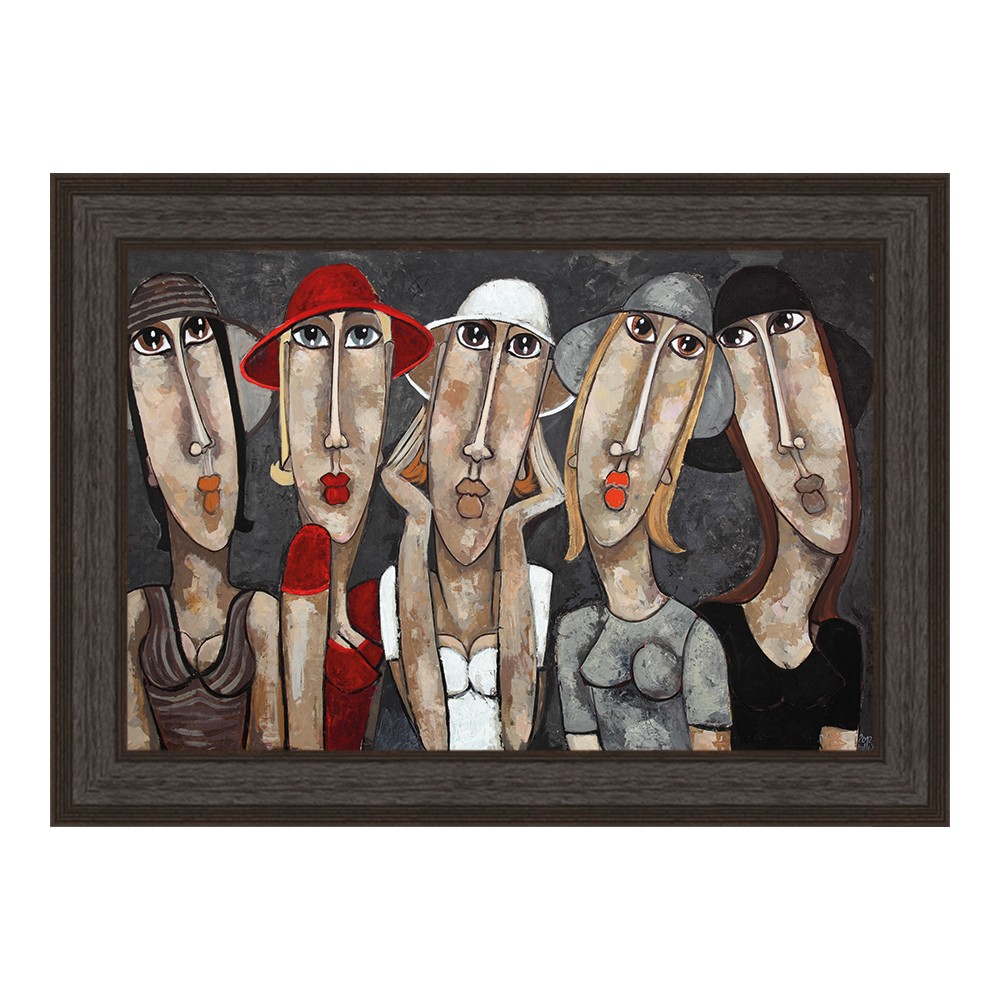 Cadre Gonnin Femmes Avec Chapeaux 53x73cm
