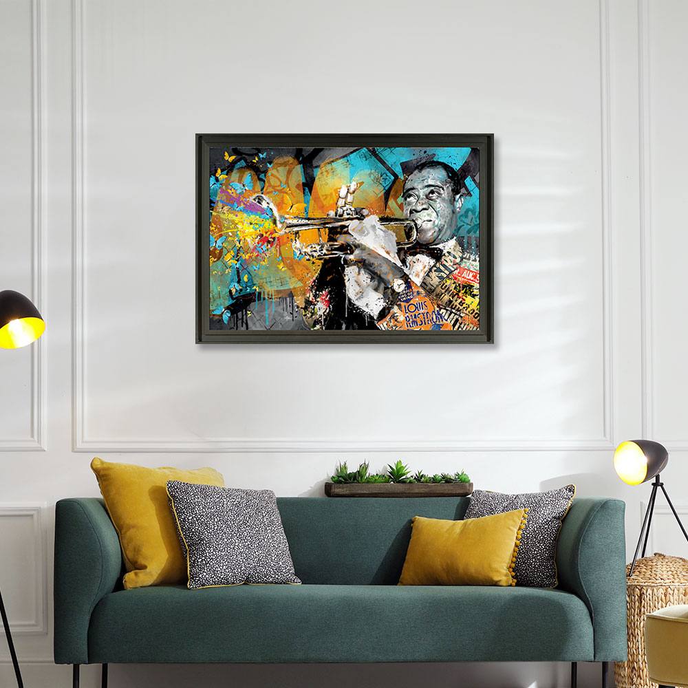 Tableau Louis Armstrong Romaric 51x71cm – Image 2