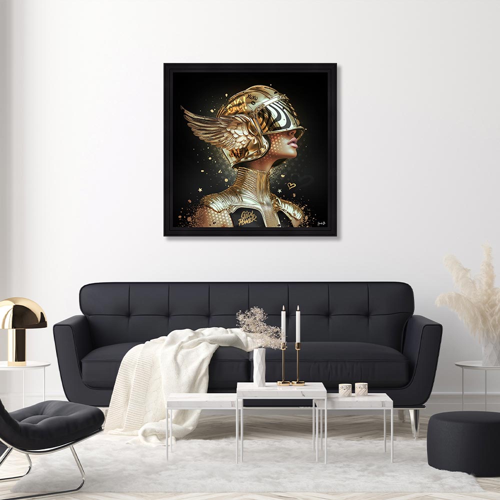 Tableau Sarah B Gold Helmet 91x91cm – Image 2