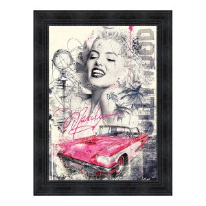 Cadre Sylvain Binet Marilyn Voiture Rose 63x83cm