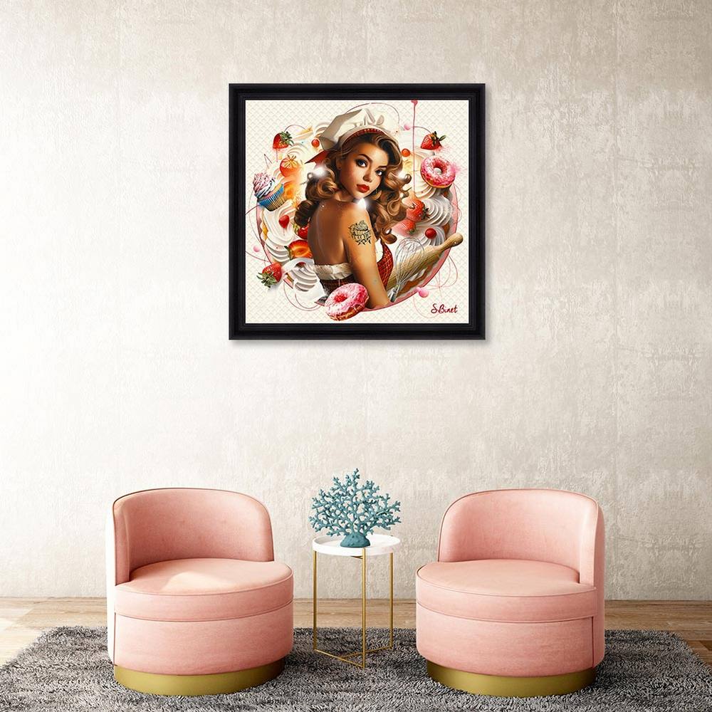 Tableau Sylvain Binet Pin Up Sugar 53x53cm – Image 2