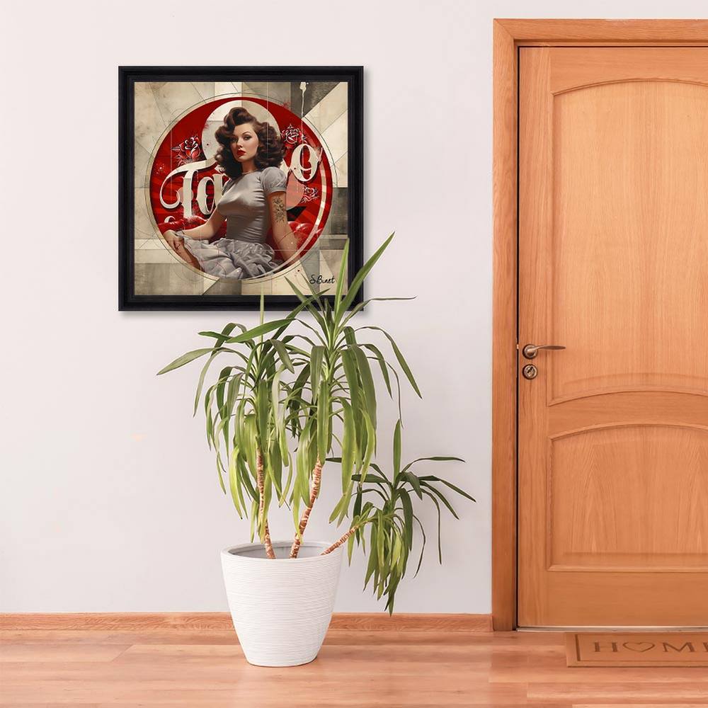 Tableau Sylvain Binet Pin Up Tatou 53x53cm – Image 2