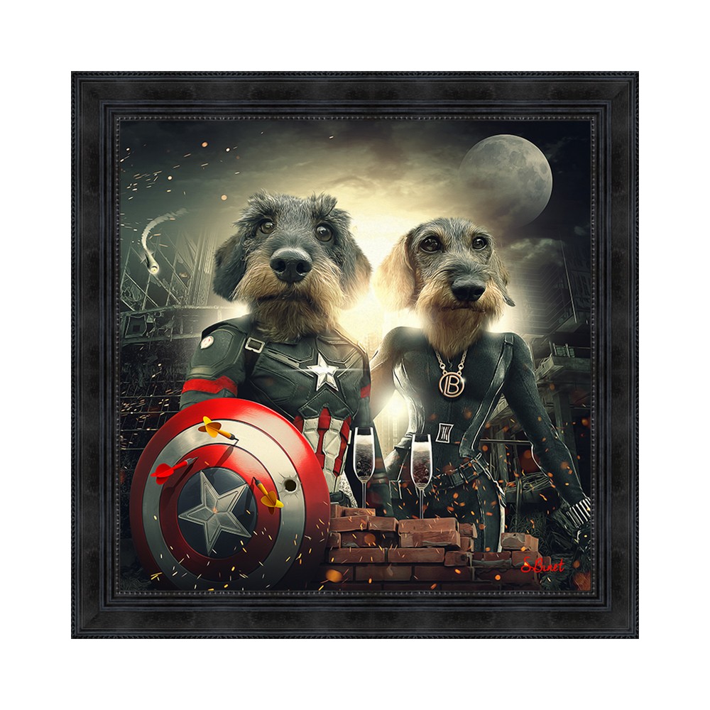 Cadre Teckels Super Héros Sylvain Binet