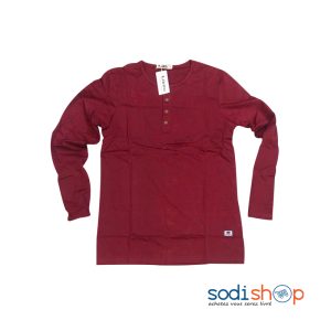 Chemise en Coton – Col Rond Texture Élégante Couleur Rouge BK0096