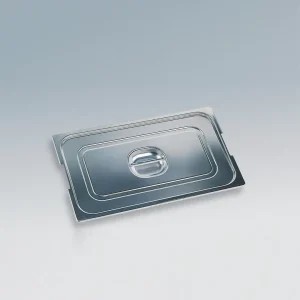 Couvercle inox GN 1/6 avec encoches pour anses fixes ou rentrantes