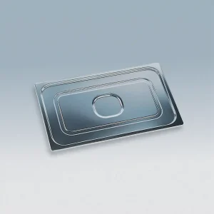 Couvercle inox GN 2/3 empilable sans poignée pour bacs gastronormes