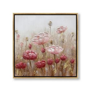 Décoration Murale Fleur Rose 43x43cm