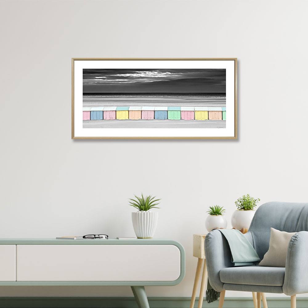 Tableau Cabanes Noir et Blanc 52x102cm – Image 2