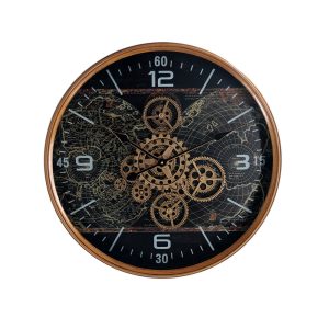 Horloge Ronde Globe Terrestre Engrenage Ø60cm