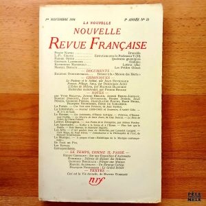 "La nouvelle Nouvelle Revue Française" - N°23 / 1er novembre 1954