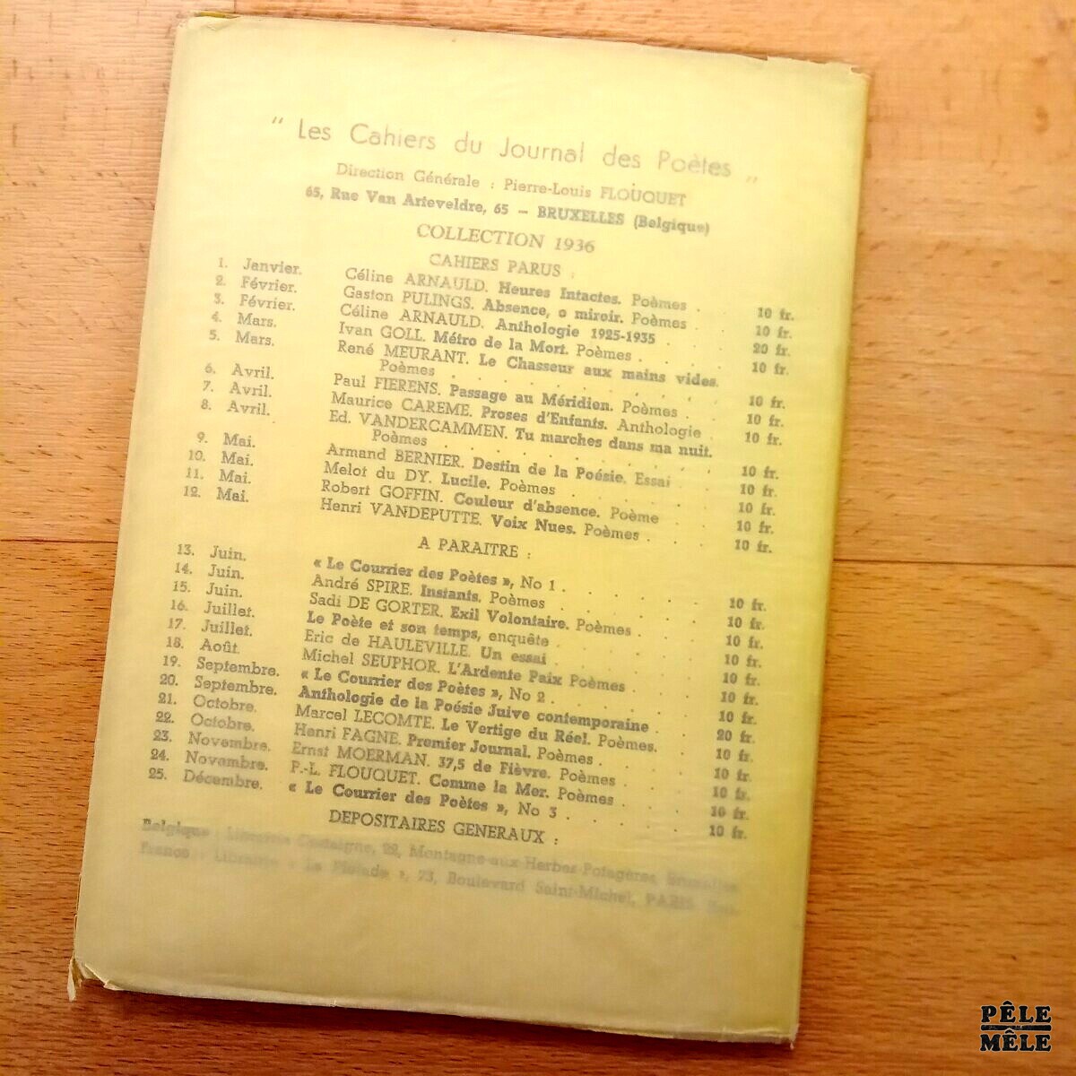 "Voix nues suivi de Trois hommages" - Henri Vandepute / Les cahiers du journal des poètes, Collection 1936 (avec envoi de l'auteur) – Image 2