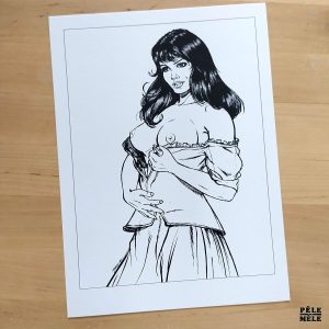 Sérigraphie BD Fantasmagories - Dessin érotique non crédité
