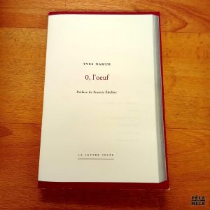 O, l'œuf - Yves Namur (La lettre volée)