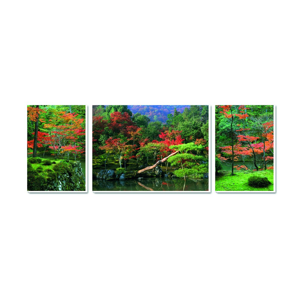 Triptyque toile jardin japonais