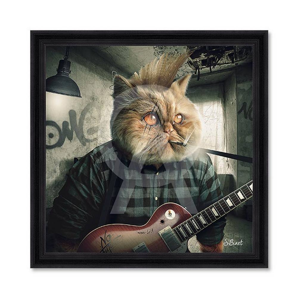 Tableau Sylvain Binet Chat Punk 53x53cm
