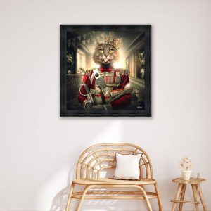 Tableau Chat Uniforme Rouge Sylvain Binet