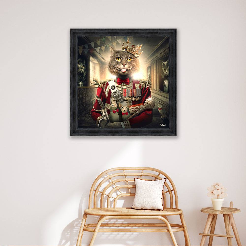 Tableau Chat Uniforme Rouge Sylvain Binet