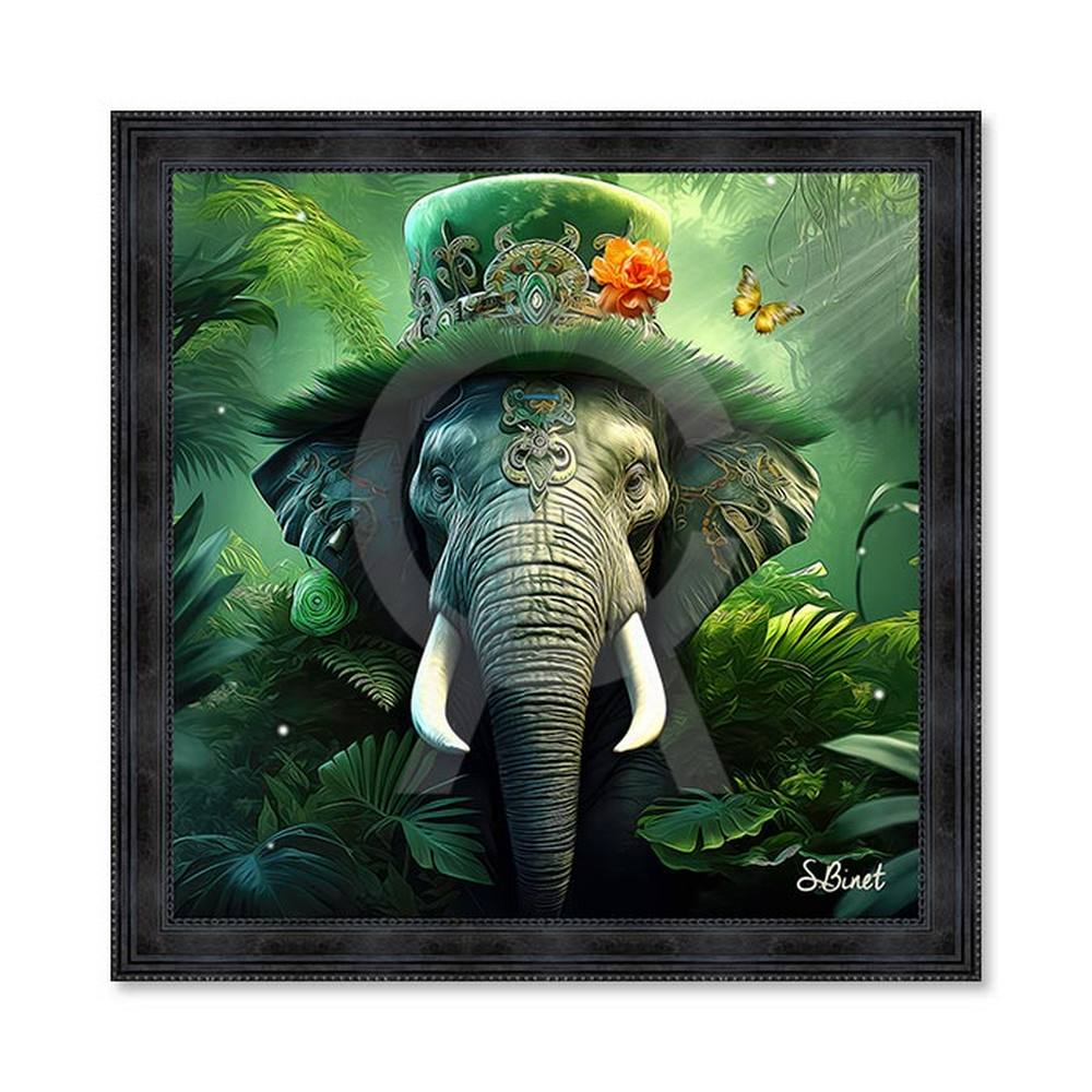 Cadre Éléphant Fantastique Sylvain Binet 73x73cm