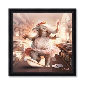 Cadre Sylvain Binet Éléphant Magasin 73x73cm