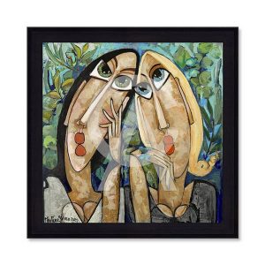 Cadre les Filles de l’Herbe Martine Gonnin 73×73 cm