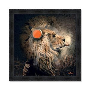Tableau Lion Punk Sylvain Binet 73x73cm