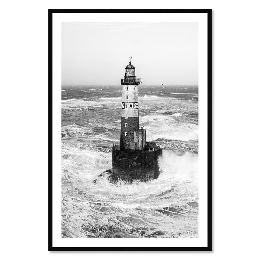 Tableau Phare Tempête Ciaran Rivrin 42x62cm