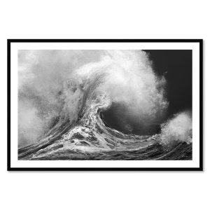 Tableau Photo Vagues Noir et Blanc 42x62cm
