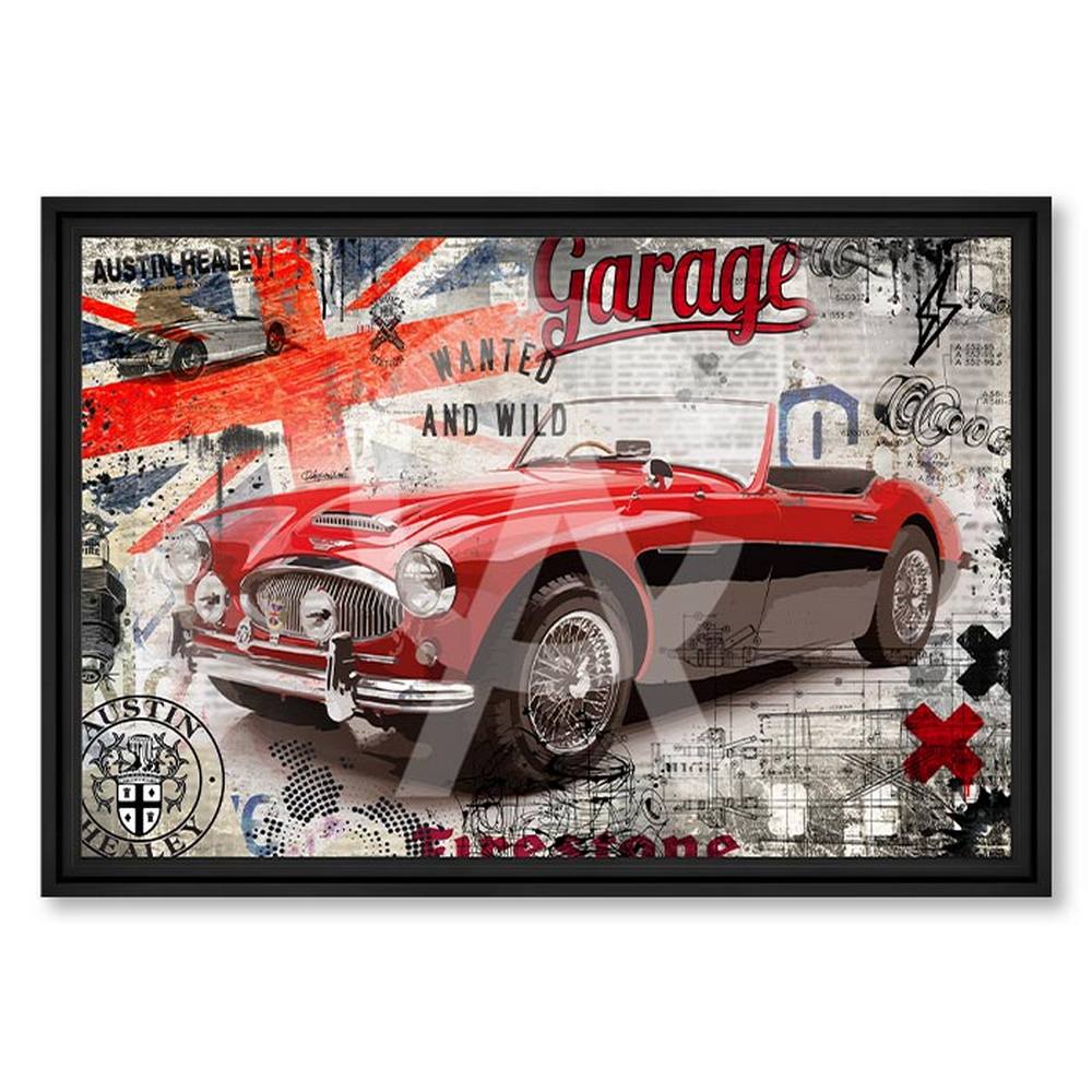 Cadre Red Austin Healey Rubix 68x98cm