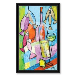 Tableau Martine Gonnin Trio Arcachon 78x128cm