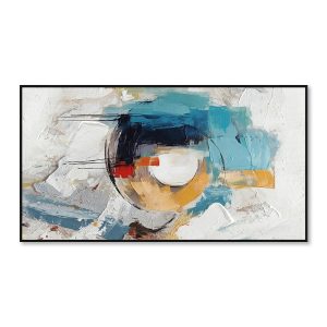 Toile Abstraite Ton Bleus 72x142cm